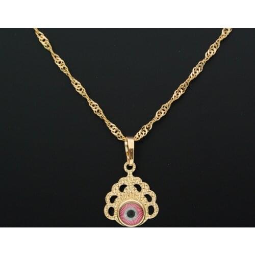 Women Eye Pendant Necklaces Gold Pendulum Spiritual Jewelry Making Pendulo Mujer Pendule Femmes Gioielli Donna Kolye N0207