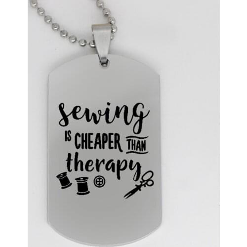 Ufine jewelry Sewing cheaper than therapy pendant army card life motto stainless steel necklace drop shipping N4112