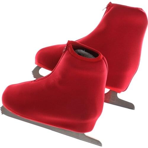 1 Pair Adults Kids Non Slip Covers Rhinestone Decor Velvet Cloth Fashion Figure Skate Shoes Cover - Select Sizes