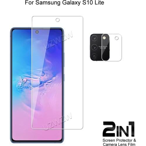 2 in 1 For Samsung Galaxy S10 Lite Camera Lens Film & Screen Protector Guard Protective HD Tempered Glass Explosion Proof