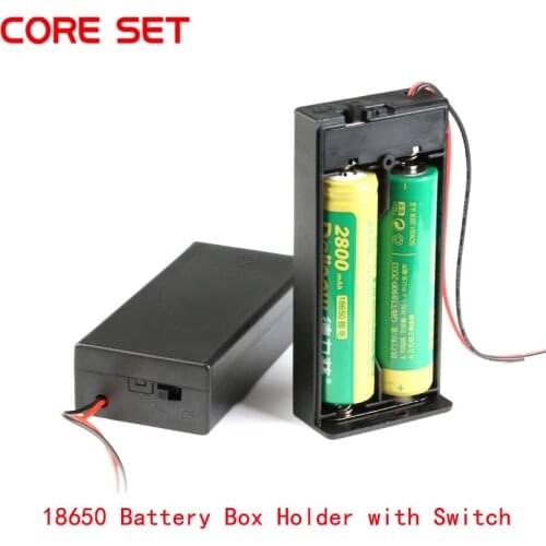 3.7V 2*18650 Battery Holder Connector Storage Case Box with ON/OFF Switch with Cable 1/2/5/10Pcs