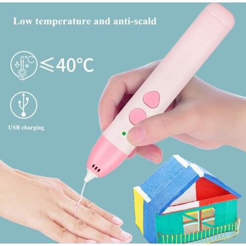 DIY Low Temperature 3D Printer Pen Drawing Pens 3d Printing Pen Best for Kids safely Anti-Scald Toys Christmas Birthday Gift