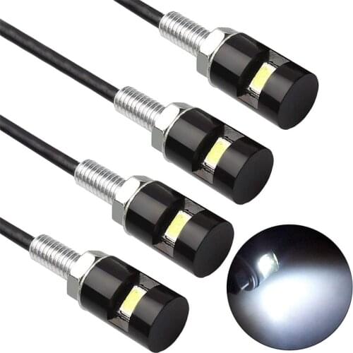 YOLU 4Pcs 5630 Auto Screw Light License Plate Light 5630 1SMD Motorcycle led License Plate Light Eagle Eye Light