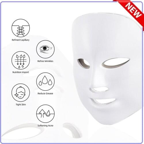 7Colors LED Light Photon Facial Mask Skin Care Face Beauty Rejuvenation Anti Wrinkle Acne Skin TightenTherapy Whiten Device