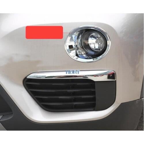 For BMW X1 X2 2018 2019 ABS chrome/Carbon fibre Car Styling 2pcs Front Fog Lights Lamp Cover Trim Bright Silver Style