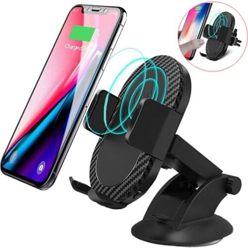 Gravity Car Mount Qi Wireless Charger Charge Pad Mobile Phone Holder Stand