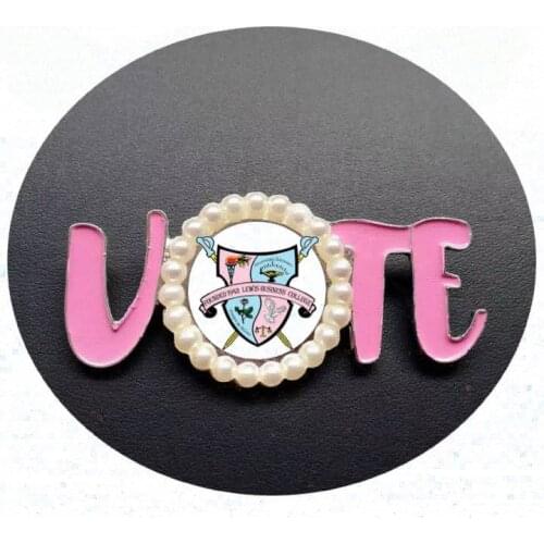 Greek gamma phi delta pin VOTE pearl lapel Pin Brooch Jewelry