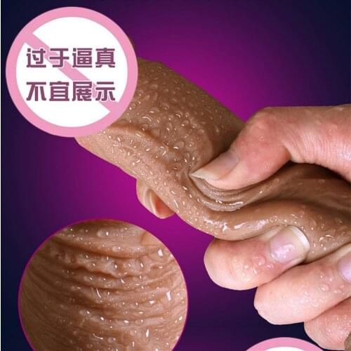 Adult toy 18 Dildo silicone artificial penis sucker masturbation device G-spot stimulation couple happinesssex toys for women