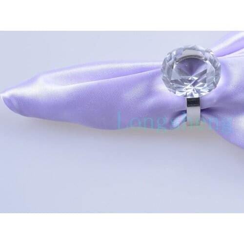 Napkin Rings Crystal Glass Diamond Ring for Wedding Napkin Holders Rhinestone Chair Sashes Banquet Dinner Christmas Table Decor