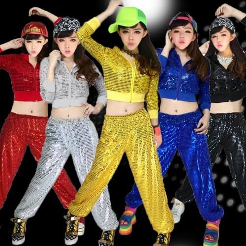 Hot Jazz Dance Costume Female singer clothing dj nightclub ds lead dance clothing hip hop dance sequins clothing
