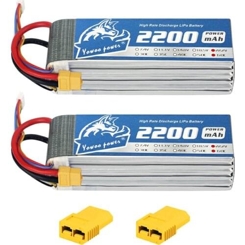 2units 2200mAh 6S LiPo Battery 22.2V 50C XT60 Plug for SAB380 Align 470 ALZRC Devil 380 480 RC Helicopter Airplane Car Truck
