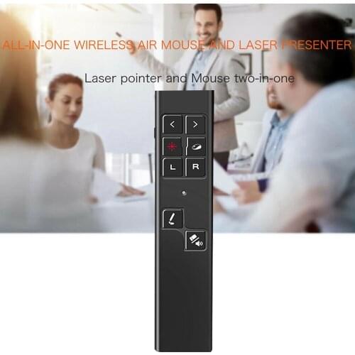 Multi-function Wireless Presenter ABS Rechargeable Remote Controller Pointer Teaching PPT Flip Pen With Air Mouse Speech