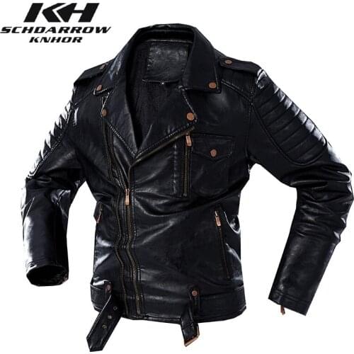 Mens Leather Jackets Mens Vintage Motorcycle Leather Jacket Men Autumn Winter Casual Blazer Lapel PU Leather Coat Male clothes