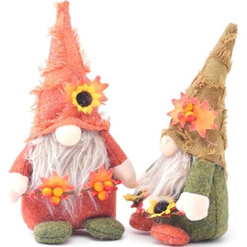 New Harvest Festival Gnomes Doll Sunflowers Boy and Girl Dolls Berry Ornaments Household Cute Decor Decoration Supplies
