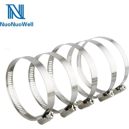 NuoNuoWell 50Pcs-Pack Stainless Steel Hose Clips Pipe Clamps Gas Fuel Tubing Fixed Tool Anti-oxidation Multi Size