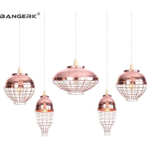 Loft Single Head LED Pendant Lamp Modern Chrome Rose Gold Iron Hanging Light Fixtures Dining Room Lights Home Decor Lighting