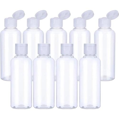 50pcs 10 30 50 60 100 120ml Empty Transparent Plastic Shampoo Bottle With Flip Cap Travel Cosmetic Lotion Packaging Container