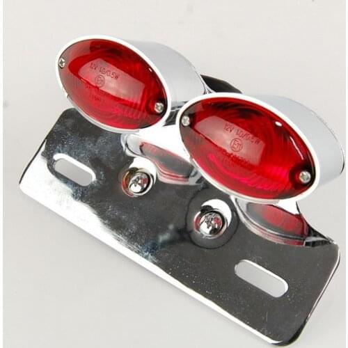 Chrome clear lens Motorcycle tail light motorbike Tail Brake Stop Running License Lamp Bulb Motorcycle Tail Turn Signal For ATV