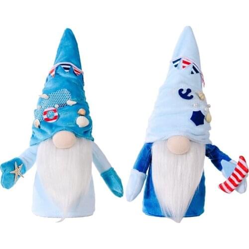 2Pcs Ocean Festival Gnome Luckily Ocean Faceless Doll Nautical Gnome Decor Home Ornament Wedding Decoration