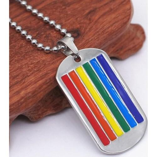 2020 New Rainbow Pendant Necklace For Woman Stainless Steel Choker Gay And Lesbian LGBT Pride Jewelry Parade Demonstration Gift