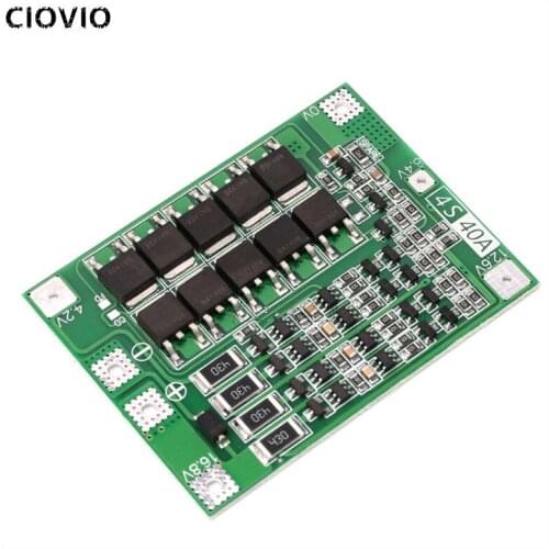 4S 40A Li-ion Lithium Battery 18650 Charger PCB BMS Protection Board with Balance For Drill Motor 14.8V 16.8V Lipo Cell Module