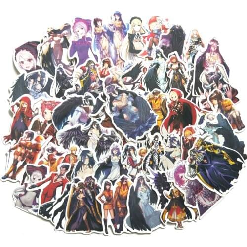 50 Pcs/Lot Anime 2021 cartoon Overlord Stickers For Car Laptop PVC Backpack Home Decal Pad Bicycle PS4 waterproof Decal