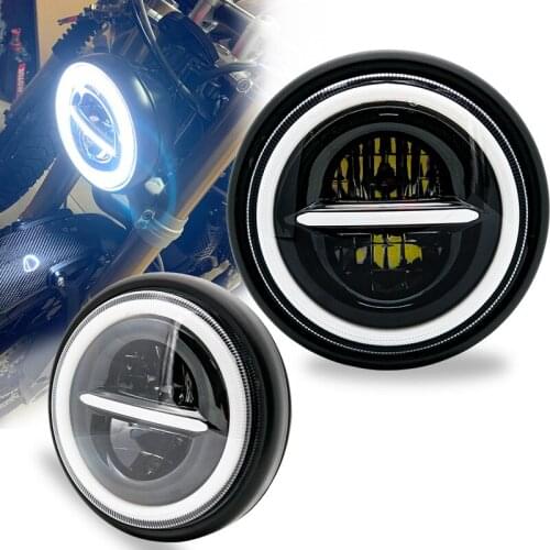 50w 7.5 inch LED Motorcycle Headlight Universal 7.5" Round Head Light for Cafe Racer Bobber Honda