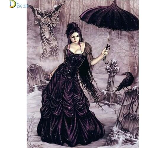 Diy Diamond Painting European Style Vampire Woman Diamond Embroidery Full Display 5D Cross Stitch Mosaic Handmade Hobby