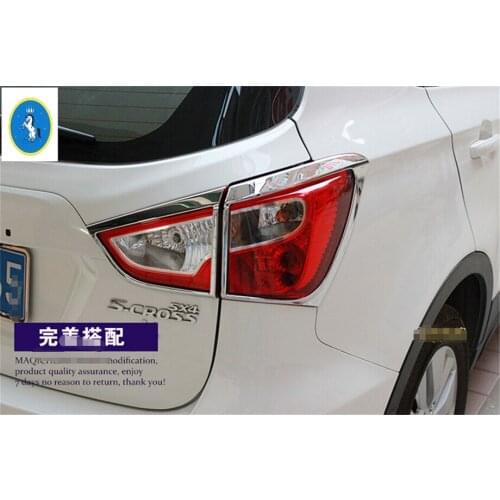 Yimaautotrims Auto Accessory Tailgate Rear Tail Lamp Trunk Lights Frame Cover Trim Fit For Suzuki SX4 s-cross 2014 - 2020 / ABS