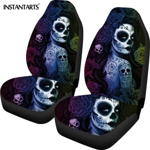 INSTANTARTS Calavera Girl Floral Pattern UV and Heat Car Sun Shade Windshield Fashion Front Windshield Sunshade Gloss Sunshade