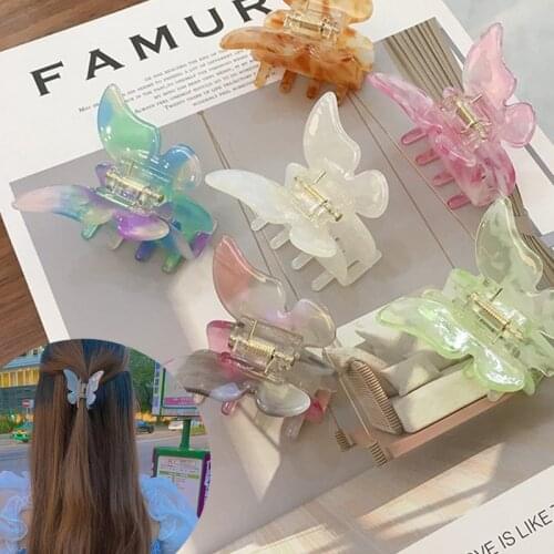 Butterfly Hair Clip Cute Stereoscopic Resin Transparent Head Clip Hairpin for Women Korean Fashion Hair Accessories