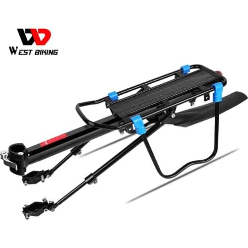 WEST BIKING Bicycle Luggage Carrier Bike Rear Rack 60KG Load-bearing Cycling Cargo Racks With Mudguard MTB Alloy Bicycle Rack