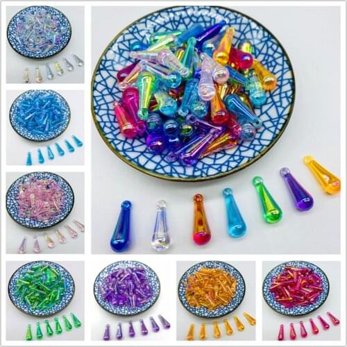 30pcs 22x8mm Pendant Shape Tube Beads Acrylic Spacer Beads For Jewelry Making DIY Charms Earring Necklace Bracelet Accessories
