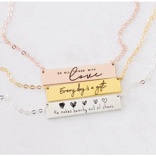 CARLIDANA Customized Creativelettering Necklace 14K Gold-plated Name Blessing Clavicle Chain Personality Pendant Necklace