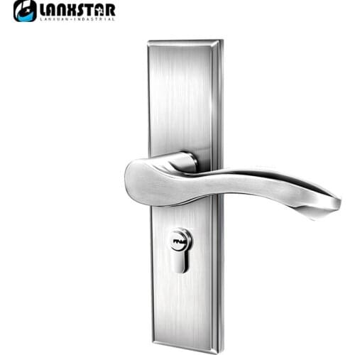 High Quality 304 Stainless Steel Interior Wood Door Handle-lock CC50mm Design Lockbody Anti Insert Handle Locks