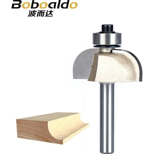 1pc 1/4 1/2 Shank Cove Bit With Bearing Woodworking Tool 2 Flute Trimming Router Bits For Wood Endmill Milling Cutter