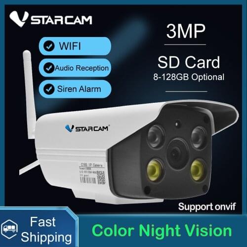 Vstarcam C18S 1296P 1080P Wifi IP Camera Onvif 2MP 3MP Outdoor Weatherproof IR Full Color Night Vision Video Surveillance Camera