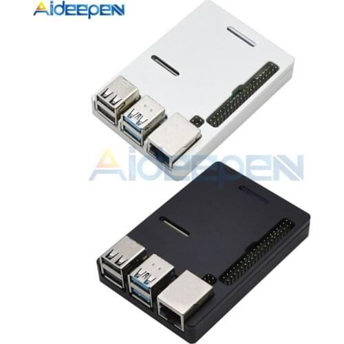 For Raspberry Pi 4B Rpi Model B Plus CNC Aluminum Ultra Thin Metal Case Box Shell With Heat Sink Black/Silver For Raspberry Pi 4