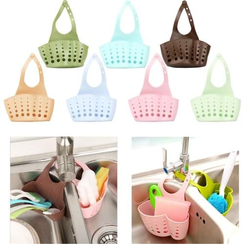 Kitchen Sink Drain Rack with PVC Adjustable Removable Button Sink Strainer Basket Storage Sponge Holder for Kitchen Bath Corner