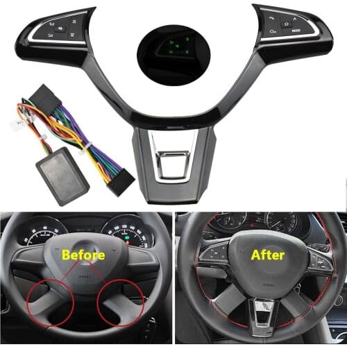 Modified multifunction steering wheel control button volume button audio switch phone button For Skoda Superb Yeti Rapid Octavia