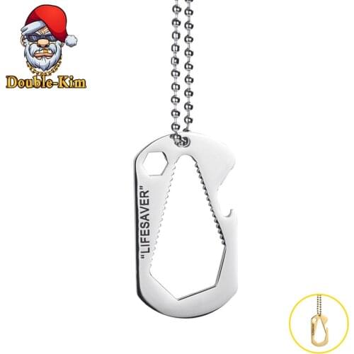 LIFESAVER Corkscrew Pendant Necklace Men Hiphop Street Culture Titanium Stainless Steel Fashion Trendy Necklace Man Jewelry Gift