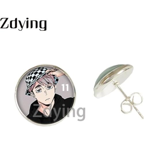 Zdying New Manga Haikyuu!! Japan Anime Volleyball Boy Figures Stud Earrings for Women Man Fashion Jewelry Wholesale CN113