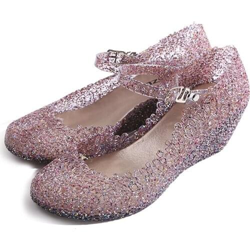 Hole Shoes Hollow Birds Nest Shoes Wedges Womens Shoes Jelly Shoes Sweet Beauty Crystal Sandals Dance Shoes
