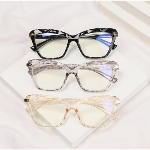 Fashion Women Men Oversized Frame Anti Blue Light Cat Eye Eyeglasses Multi-Section Trending Design Optical Computer Glasses Hot