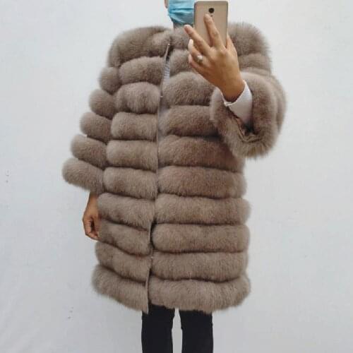 Real Fox Fur Jacket Natural Fur Coats Vest Real new style Long Coat Winter Warm Coat Natural fur coat Real Fox Fur Vest