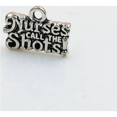 20pcs/lot Nurses Shots! DIY Nurses Medical Charms fashion jewelry 2018