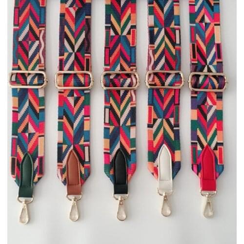 Bag Strap Handle Bag Accessories Shoulder Messenger Bag Belt Crossbody Bag Strap Fashion Rainbow Canvas Bolsas Strap KZ151355