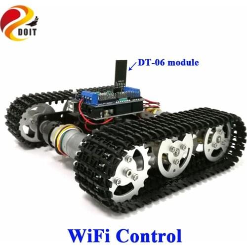 WiFi Control Smart Tank Car Chassis Crawler Tracked Robot Competition compatible with Arduino UNO Motor Drive DIY
