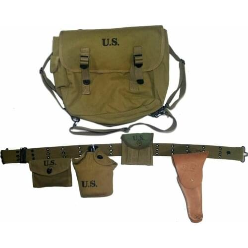 MILITARY WW2 US ARMY EQUIPMENT FULL SET M36 BACKPACK HAVERSACK 1911 HOLSTER armyshop2008
