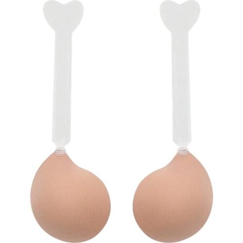 Y166 Women Push Up Invisible Strapless Bra with Lift Tape Adhesive Chest Nipple Cover